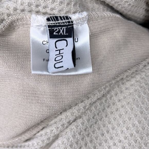 Chouyatou Loose Fit Batwing Sleeve Waffle Knit Button Down Shirt Shacket XXL - Picture 9 of 11